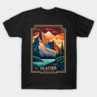 Retro Glacier National Park T-Shirt